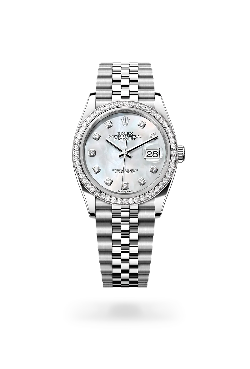 Rolex Oyster, 36 mm, Oystersteel, white gold and diamonds M126284RBR-0011